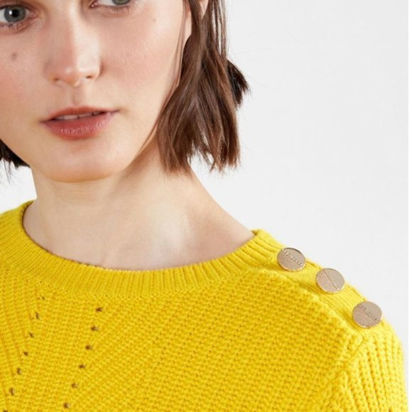 Ted Baker Hendrik Knit Crewneck Sweater in Yellow, Size 4 (Large) - Picture 4 of 16